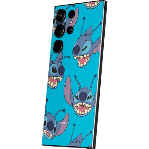 Disney Lilo and Stitch Face Expression Pattern Galaxy S25 Ultra Skin